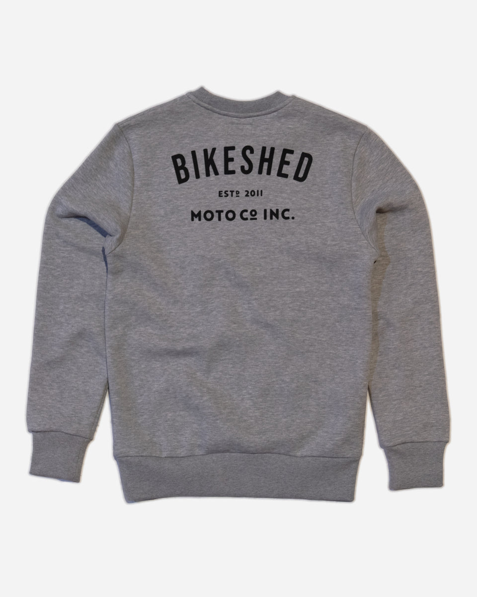 Bike Shed ESTD Sweatshirt Grey MKII Studio Image Back