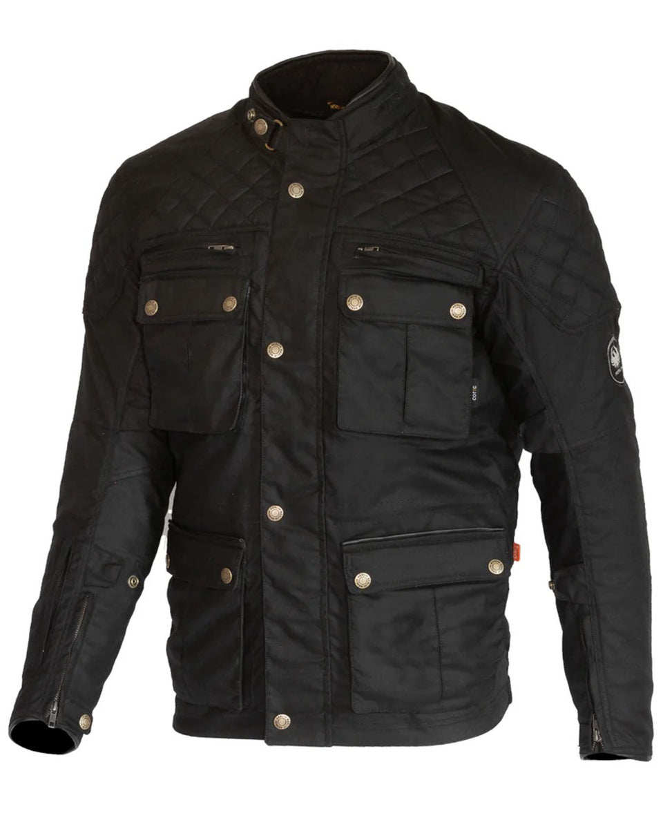 Merlin Edale II Waxed D3O Jacket - Black studio image