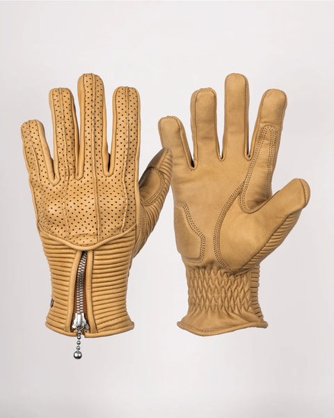 Goldtop raptor women's motorcycle gloves sand studio image