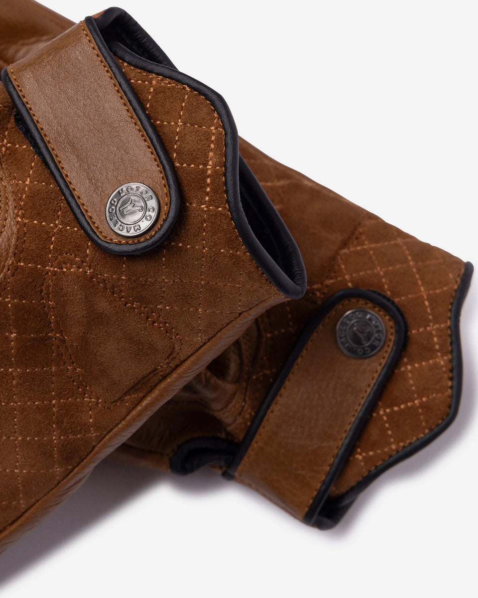 Macleod Rebel Leather Gloves - Brown studio image showing detail