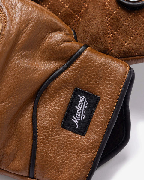 Macleod Rebel Leather Gloves - Brown studio image showing detail
