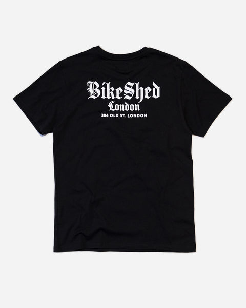 Bike Shed Olde London T-Shirt Black Studio Image Back