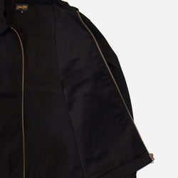 black twill motorcycle jacket interior detail