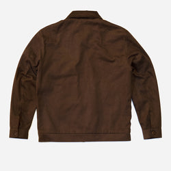 Brown Twill Motorcycle jacket on a white background