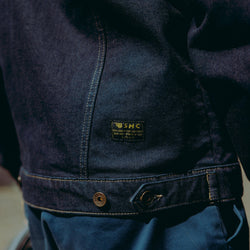 BSMC Motorcycle Denim Jacket - Cordura Indigo - back logo detail