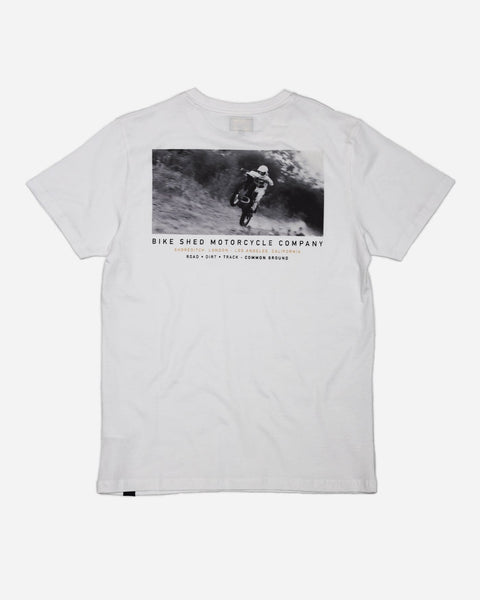 BSMC Dirt Shot Motorcycle Graphic T-Shirt - White