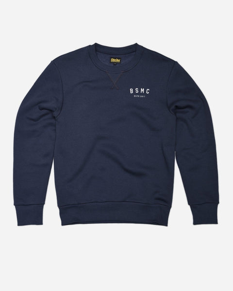 BSMC ESTD. Embroidered Logo Motorcycle Sweatshirt - Navy