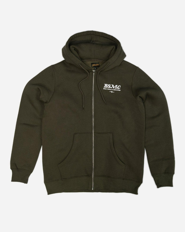 Green Bike Shed Motorcycle Co. Good Times Hooded Sweatshirt - front