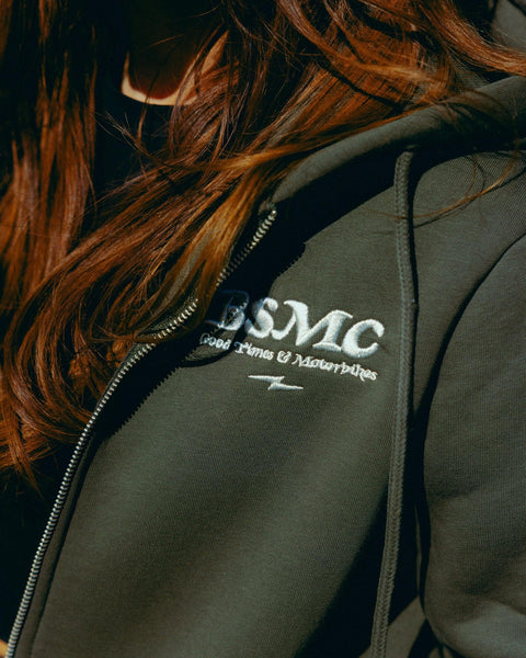 Green Bike Shed Motorcycle Co. Good Times Hooded Sweatshirt - detail