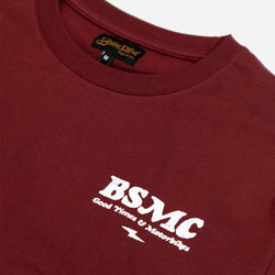 Burgundy Good Times Motorcycle Logo T-Shirt - front detail