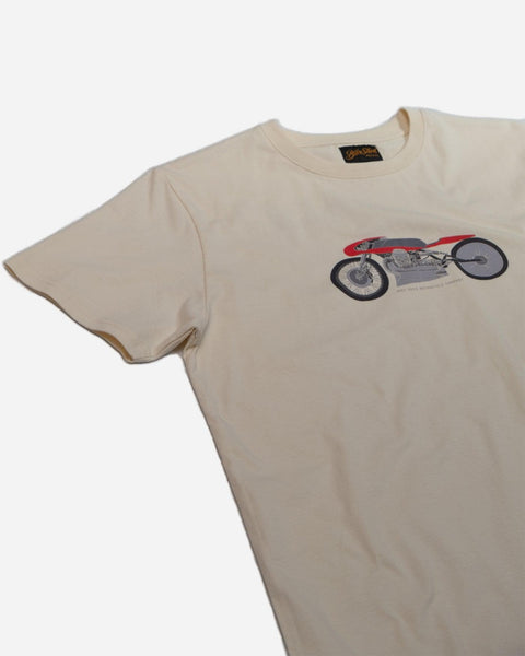 BSMC Guzzi Motorcycle ESTD. T-Shirt - Cream - front detail