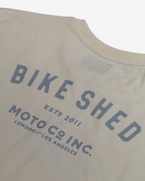 BSMC Guzzi Motorcycle ESTD. T-Shirt - Cream - back detail