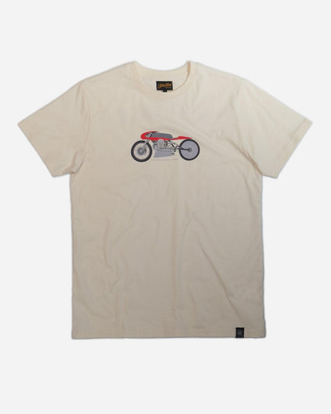 BSMC Guzzi Motorcycle ESTD. T-Shirt - Cream - front