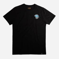 Black Motorcycle Kick It Graphic T-Shirt - front