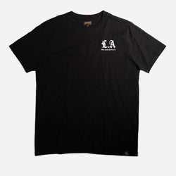 Black LA Motorcycle Rocker T-Shirt - front