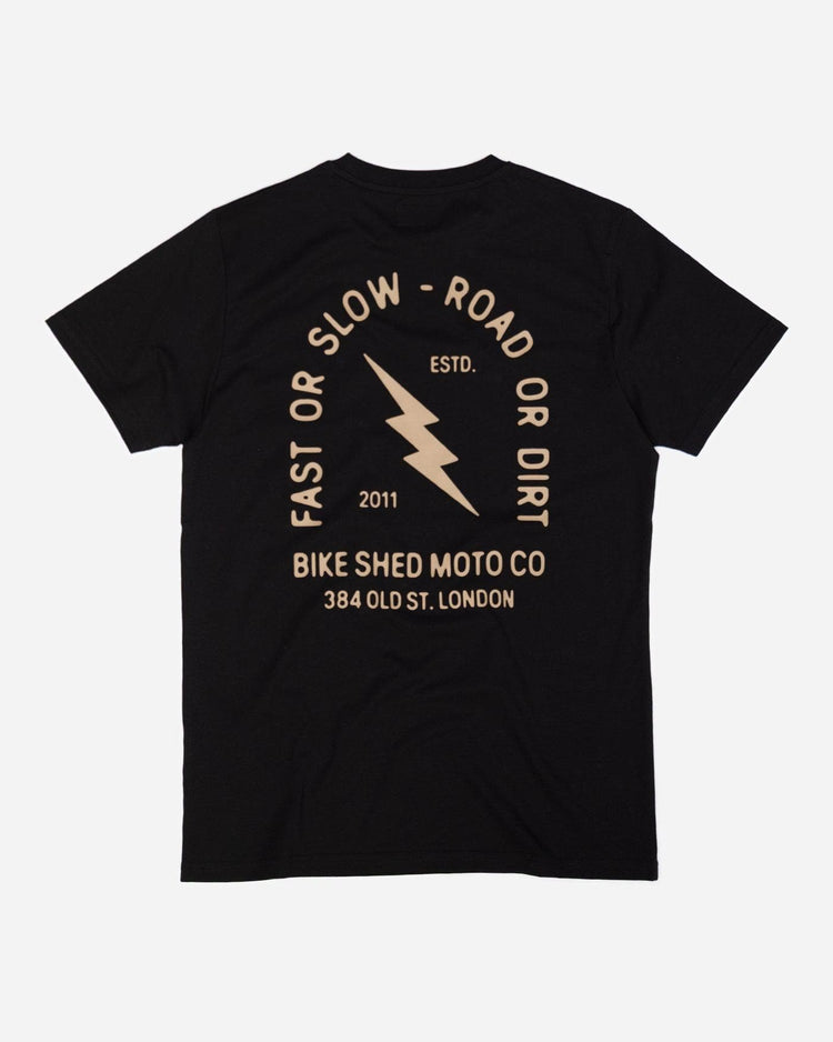 Black Motorcycle London Lightning T-Shirt - back