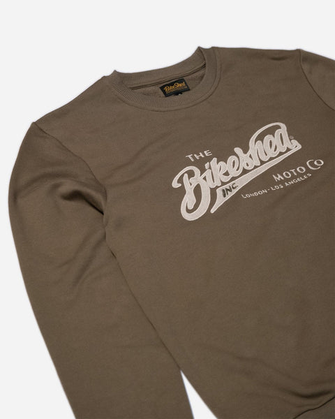 BSMC Moto Co Logo Appliqué Sweatshirt - Khaki