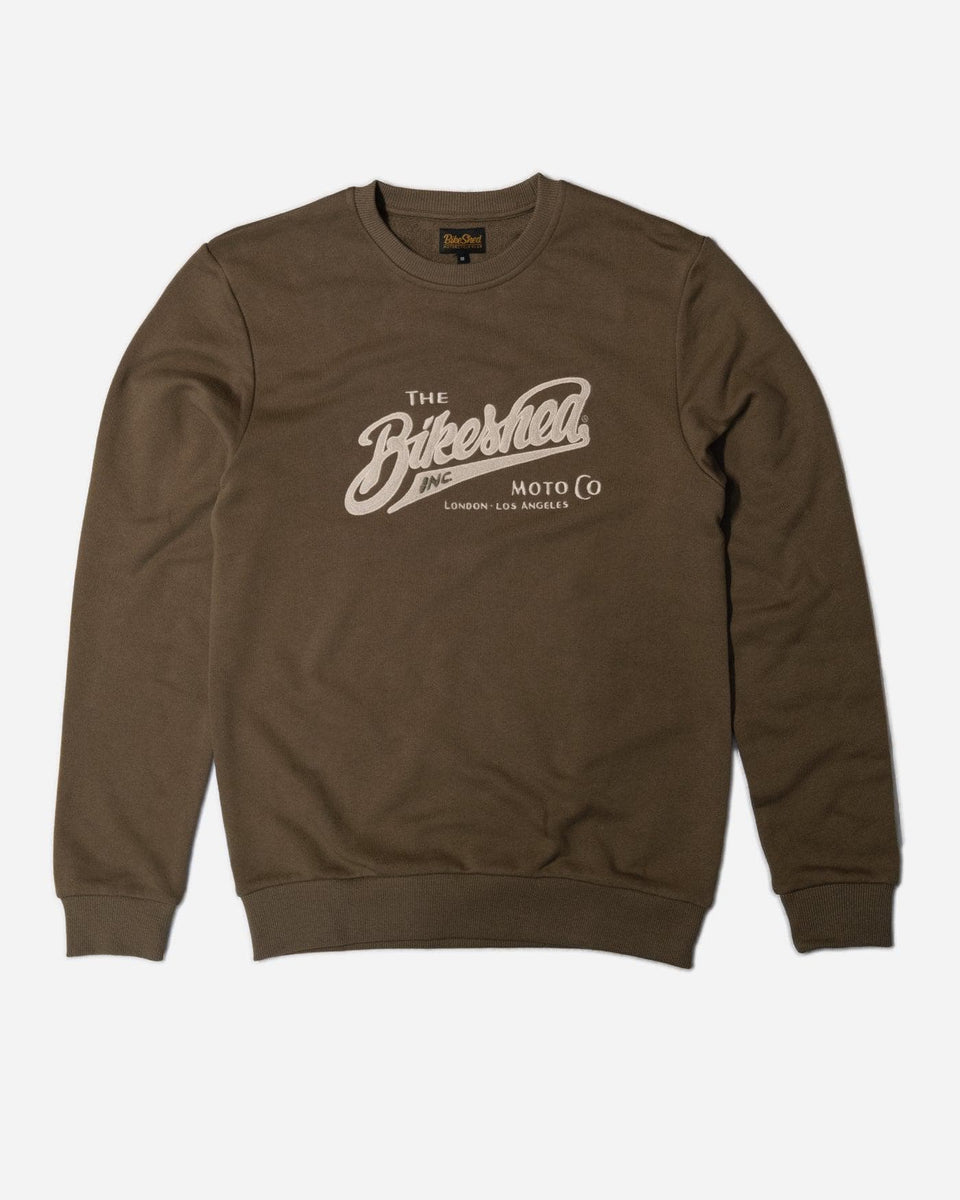 BSMC Moto Co Logo Appliqué Sweatshirt - Khaki