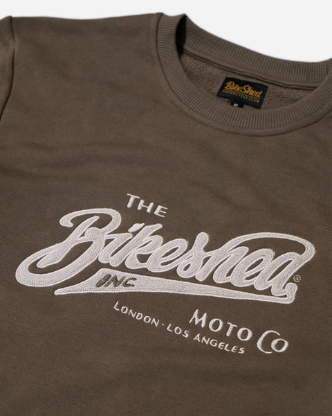 BSMC Moto Co Logo Appliqué Sweatshirt - Khaki