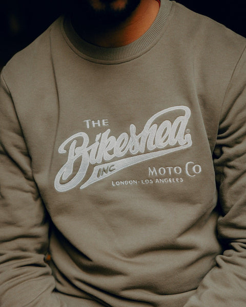 BSMC Moto Co Logo Appliqué Sweatshirt - Khaki