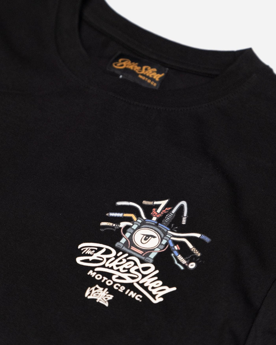 black motorcycle graphic t-shirt - detail front