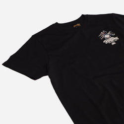 black motorcycle graphic t-shirt - front detail