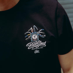 black motorcycle graphic t-shirt - front