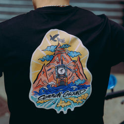 black motorcycle graphic t-shirt - back detail