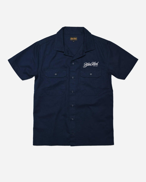 BSMC Embroidered Pennant Logo Motorcycle Shirt - Navy