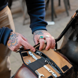 Motorcycle Rider's Tool Pouch - Waxed Tan