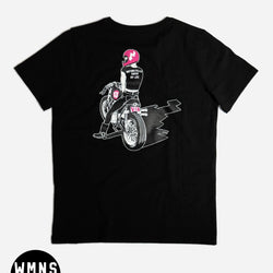 Black Women's FKU 4LL Motorcycle Graphic T-Shirt - Back
