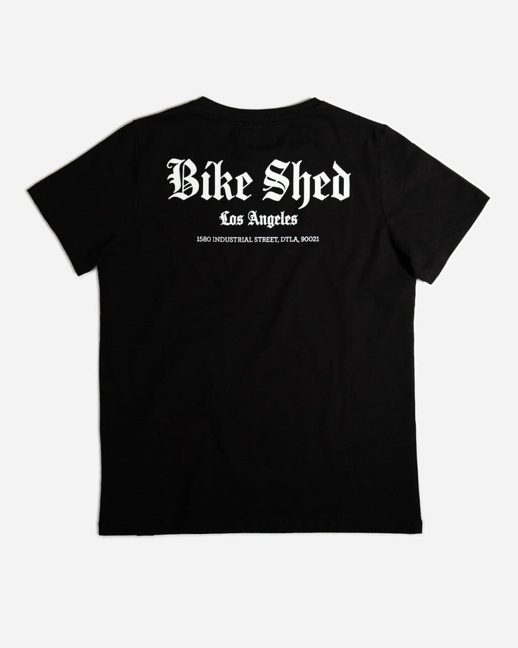 Black Women's LA Motorcycle Rocker T-Shirt - back