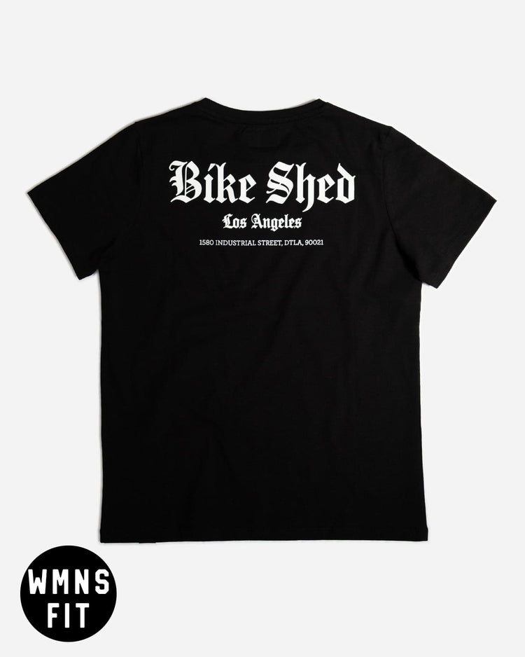 Black Women's LA Motorcycle Rocker T-Shirt - back 