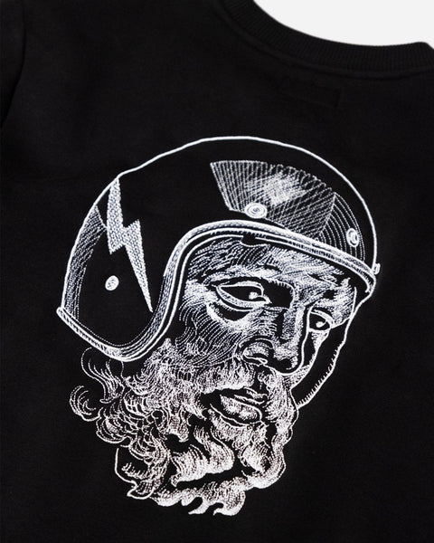 BSMC Zeus Embroidered Motorcycle Sweatshirt - Black