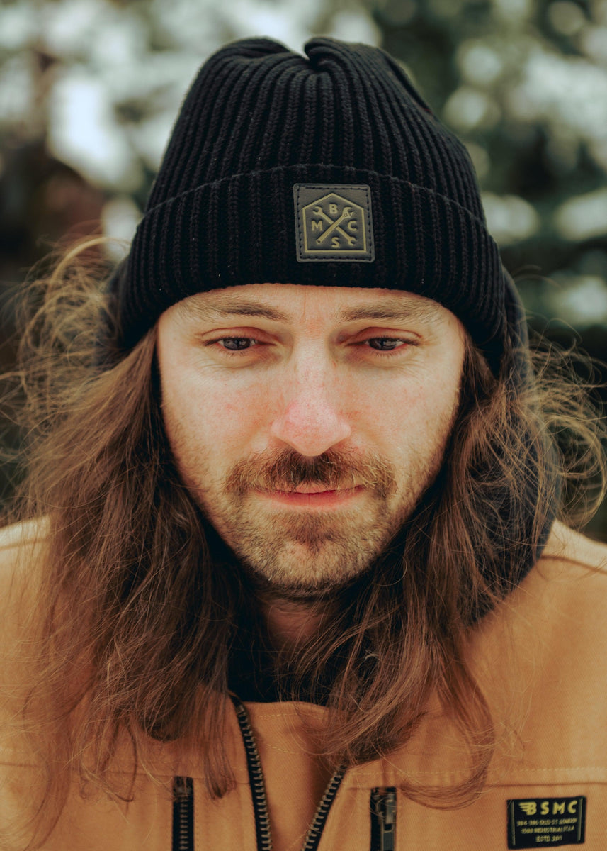 BSMC Motorcycle Crest Knit Beanie - Black