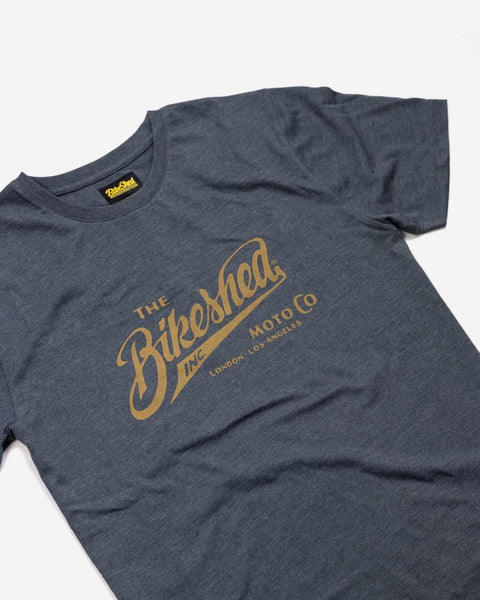 BSMC Inc. Motorcycle Logo T Shirt - Heather Blue