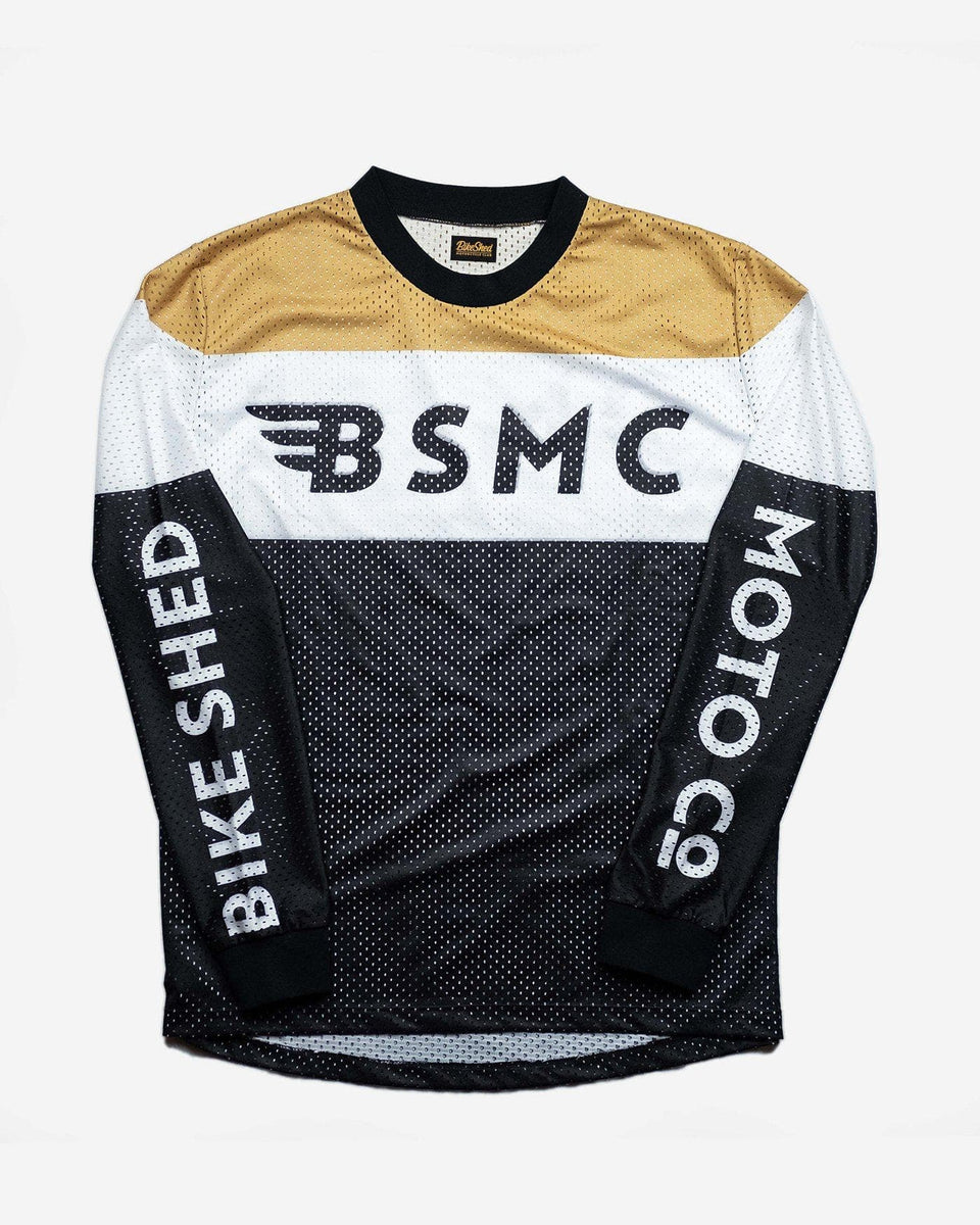 BSMC Wing Race Long Sleeve Motorcycle Jersey - Gold