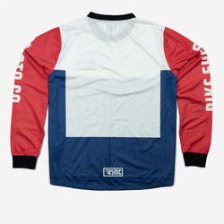 BSMC Retail Long Sleeves BSMC XR Race Jersey - WHITE/BLUE/RED